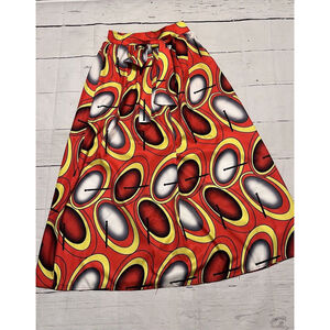 Music Band DRUM Skirt Long Maxi Medium? Red Yellow Musician Funky Colorful EUC